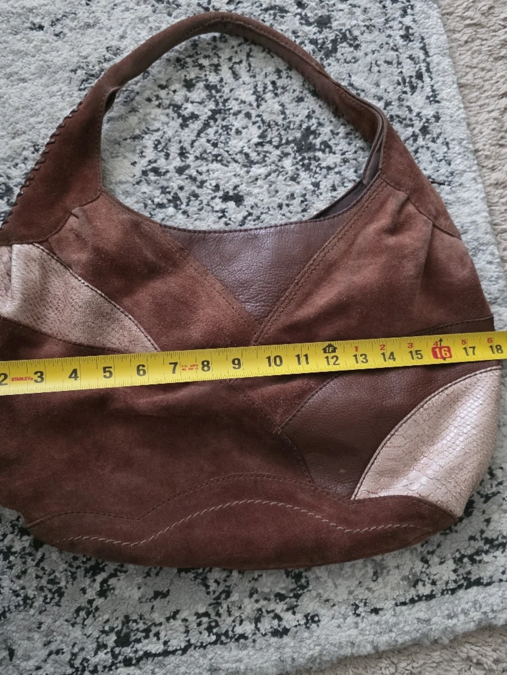 Vintage Lucky Brand Suede Leather Patchwork Boho Shoulder Bag Boho Festival